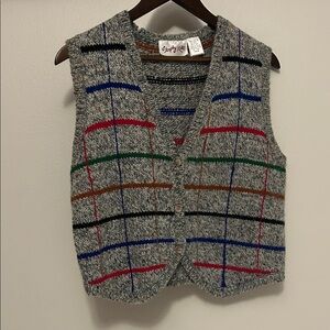 Colorful Plaid Knit Vest